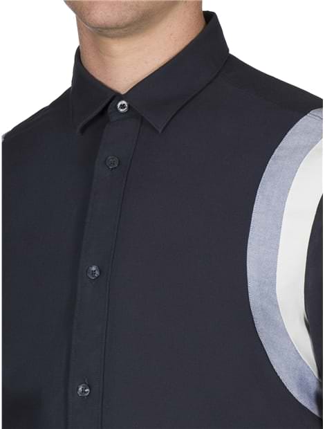 Short Sleeve Sports Panel Oxford Shirt