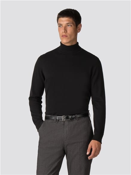 Black Roll Neck Jumper