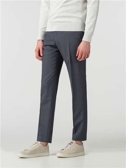 Smoked Grey Crosshatch Effect Camden Fit Trouser