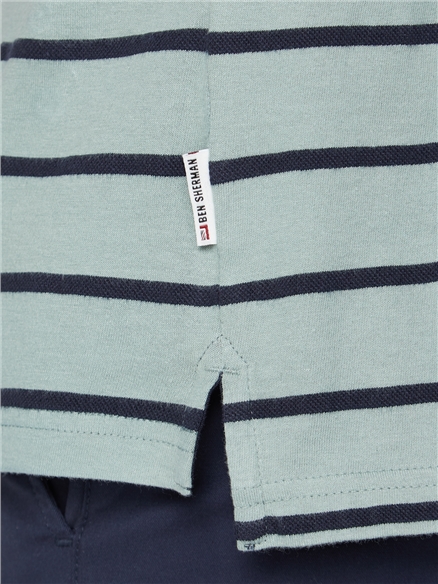 Men's Textured Blue Stripe Polo Shirt | Ben Sherman | Est 1963