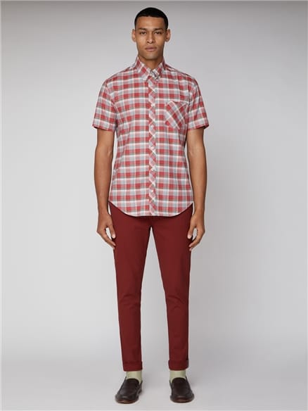 Short Sleeve Ombre Check Shirt