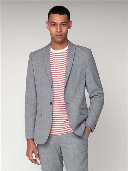 Light Grey Flannel Unstructured Slim Suit