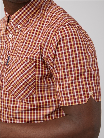 Short Sleeve Signature House Check Shirt - Claret