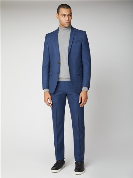 Bright Blue Fleck Slim Fit Suit 