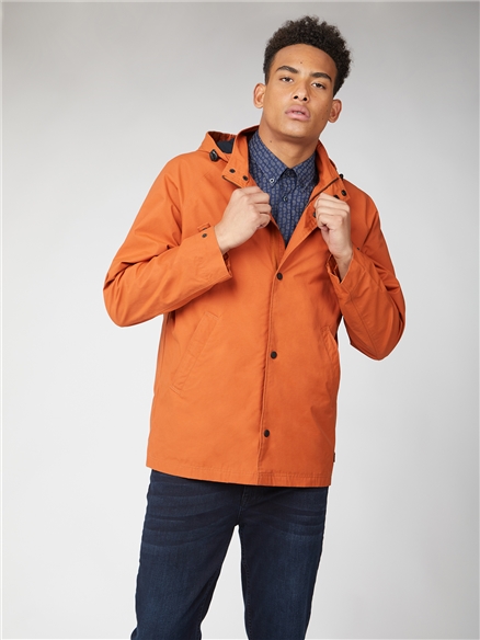 Ben Sherman Hooded Orange Coach Jacket