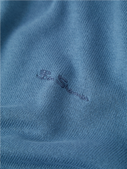 Signature Knitted Crew Neck - Blue Shadow