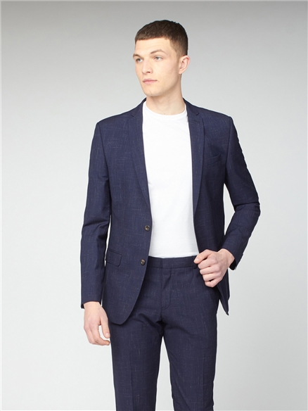 Midnight Navy Fleck Slim Fit Jacket