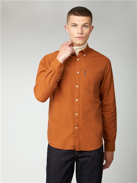 Organic Oxford Long Sleeve Shirt - Gold Metal