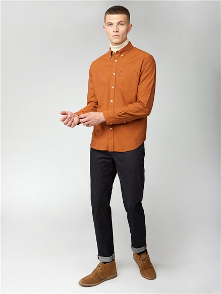 Organic Oxford Long Sleeve Shirt - Gold Metal