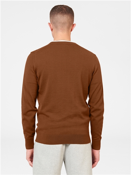 Signature Merino Crew Neck Jumper - Utility Brown