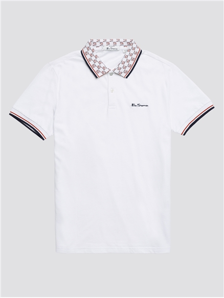 Collar Interest Polo Shirt - White