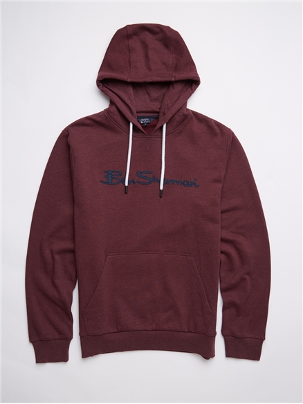 Casual Logo Hoodie - Wine Red