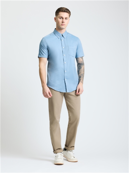 Short Sleeve Oxford Shirt in Airforce