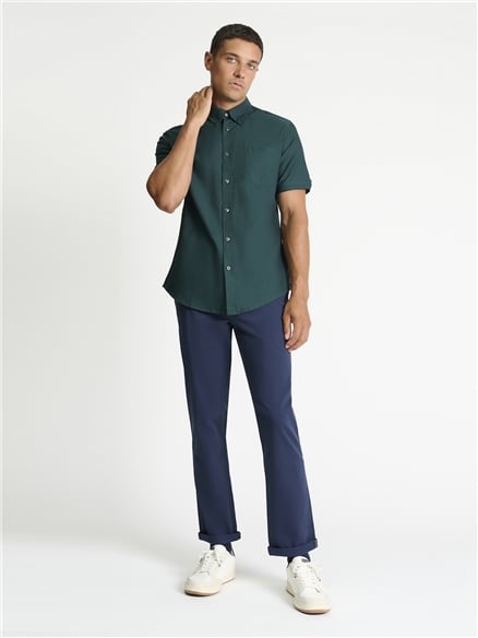 Short Sleeve Oxford Shirt in Dark Green