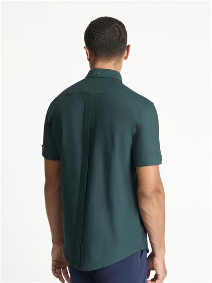 Short Sleeve Oxford Shirt in Dark Green