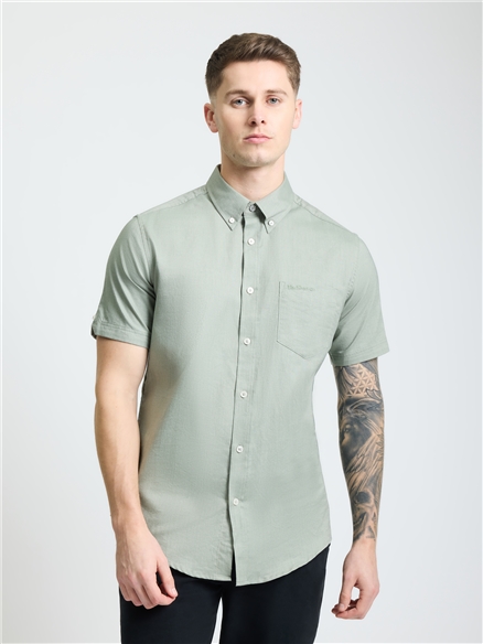 Short Sleeve Oxford Shirt in Khaki