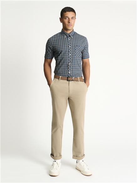 Short Sleeve House Check Shirt in Teal