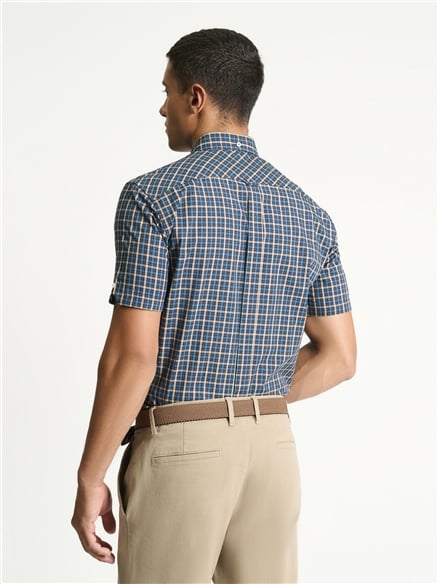 Short Sleeve House Check Shirt in Teal