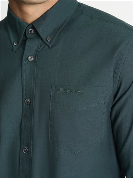 Long Sleeve Oxford Shirt in Dark Green