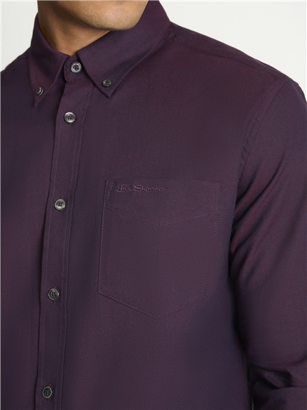 Long Sleeve Oxford Shirt in Dark Wine