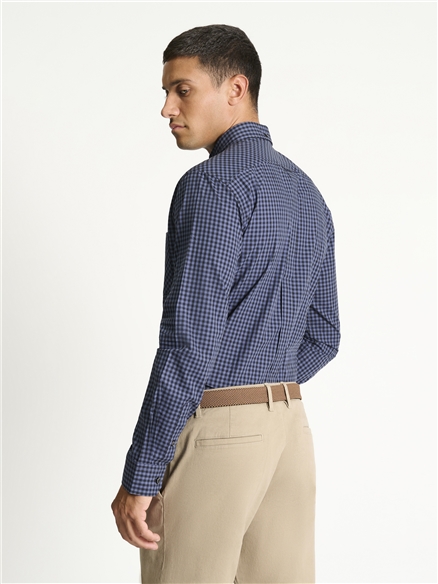 Long Sleeve Gingham Shirt in Indigo