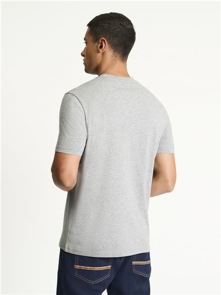 Chest Embroidery Tee in Grey Marl