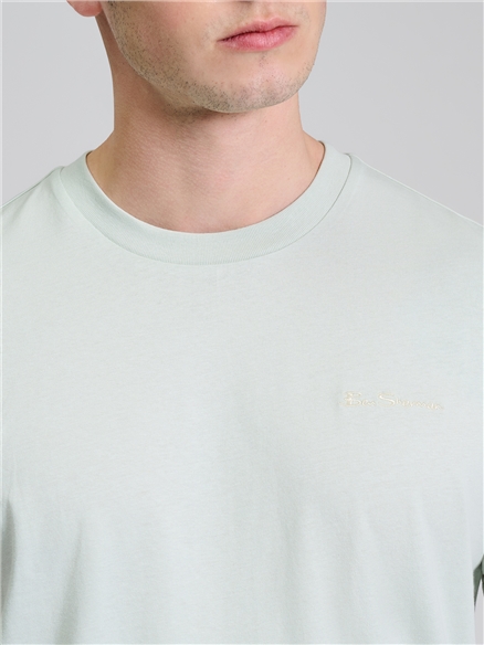 Embroidered Logo Tee in Light Green