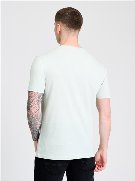 Embroidered Logo Tee in Light Green