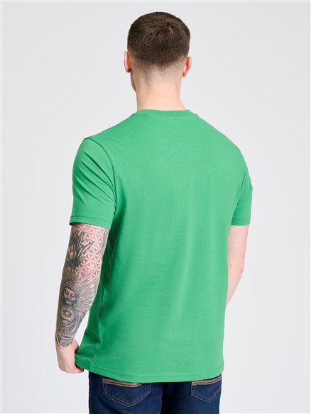 Embroidered Logo Tee in Bright Green