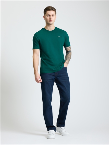 Embroidered Logo Tee in Dark Green