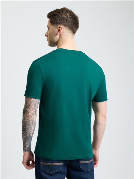 Embroidered Logo Tee in Dark Green