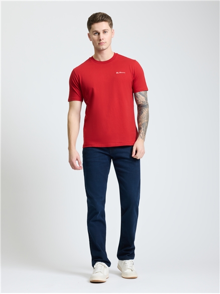 Embroidered Logo Tee in F1 Red