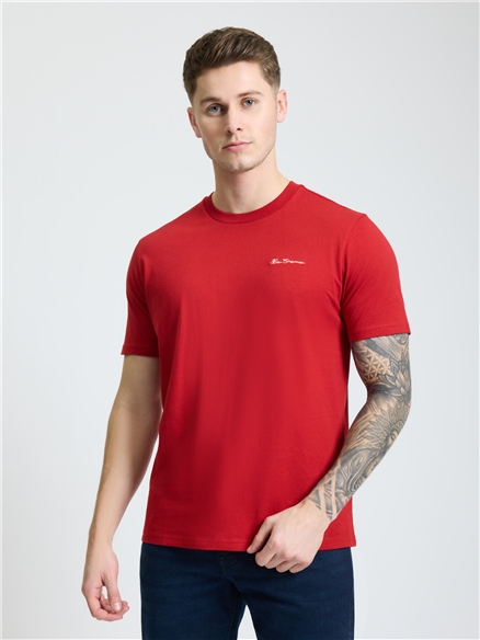 Embroidered Logo Tee in F1 Red