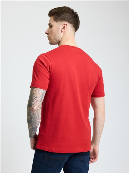 Embroidered Logo Tee in F1 Red