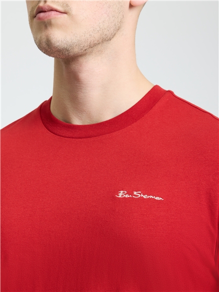 Embroidered Logo Tee in F1 Red