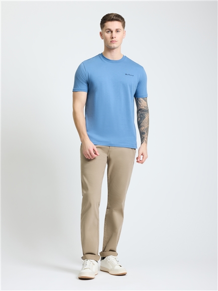 Embroidered Logo Tee in Riviera Blue