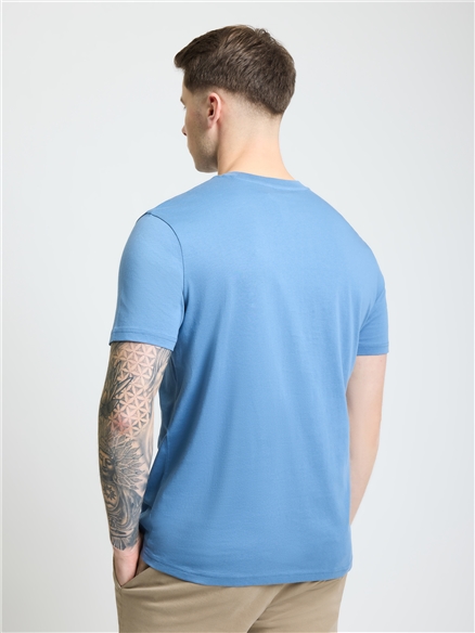 Embroidered Logo Tee in Riviera Blue