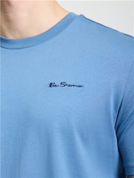 Embroidered Logo Tee in Riviera Blue