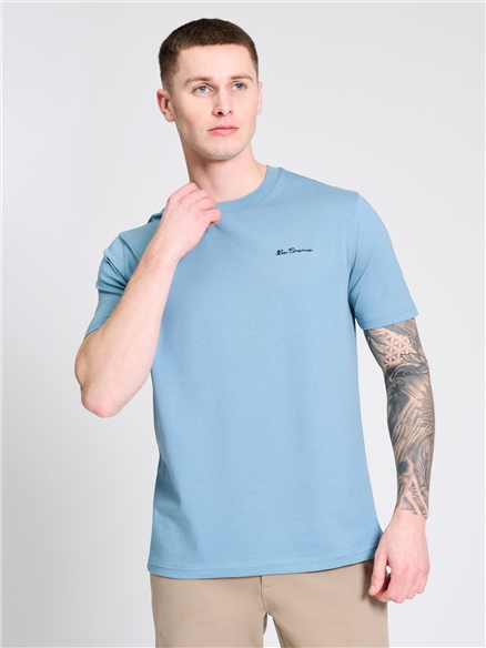 Embroidered Logo Tee in Petrol