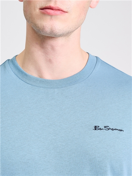 Embroidered Logo Tee in Petrol