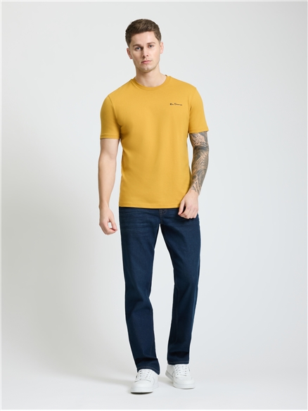 Embroidered Logo Tee in Butterscotch