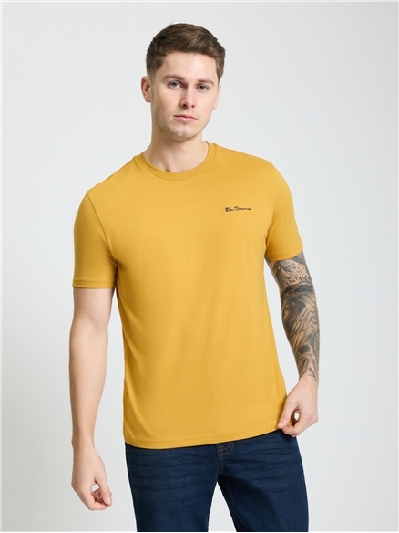 Embroidered Logo Tee in Butterscotch