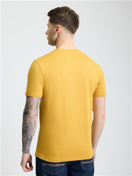 Embroidered Logo Tee in Butterscotch