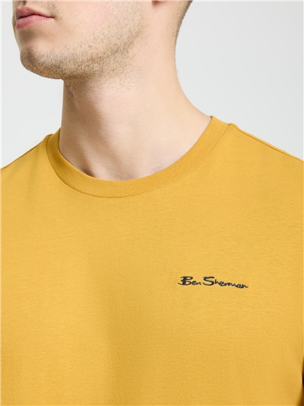 Embroidered Logo Tee in Butterscotch