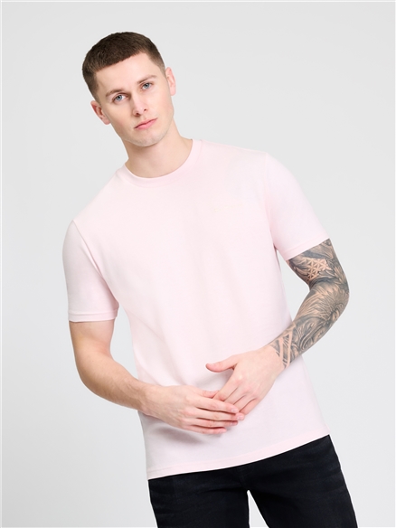 Embroidered Logo Tee in Blush Pink