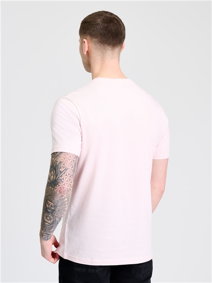 Embroidered Logo Tee in Blush Pink