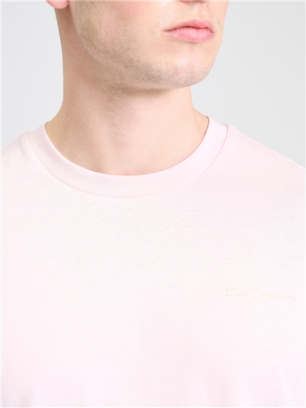 Embroidered Logo Tee in Blush Pink