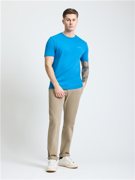 Embroidered Logo Tee in Kingfisher