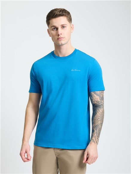 Embroidered Logo Tee in Kingfisher