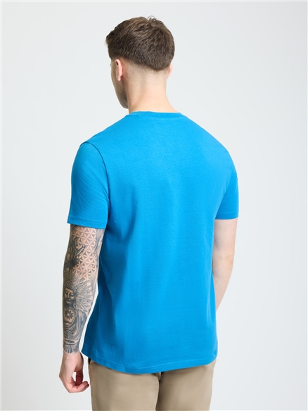 Embroidered Logo Tee in Kingfisher